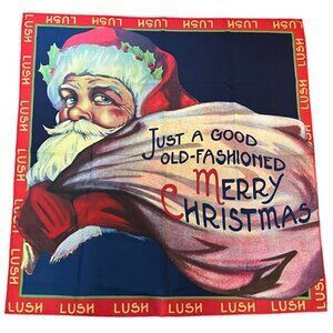 LUSH Ltd Ed "Old-Fashioned Christmas" 100% Recycled Polyester Knot Wrap, 27.5x28